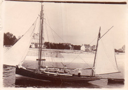 Photographie Photo Vintage Snapshot Voile Voilier Bateau Sailing - Barche