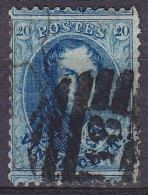 Belgique - N°15 - 20c Bleu Médaillon Dentelé Grand Format - P18 BINCHE - 1863-1864 Medaglioni (13/16)