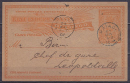 Etat Indépendant Du Congo - EP CP 15c Orange Càd MATADI /27 MAI 1902 Pour Chef De Gare à LEOPOLDVILLE - Entiers Postaux