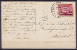 CP Fantaisie Affr. N°185 Càd BAELEN (NETHE) /11-12 III 1920 Pour BRUSSEL - Lettres & Documents
