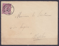 Env. Affr. N°46 Càd NIVELLES /11 AOUT 1887 Pour Hospices De NIVELLES - 1869-1883 Leopoldo II