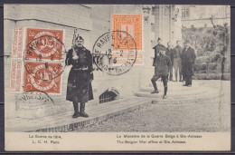 CP "Ministère De La Guerre Belge à Ste-Adresse" Affr. N°108 + Paire N°109 Càd LE HAVRE (SPECIAL) /12-2-1916 Pour ARCACHO - 1912 Pellens