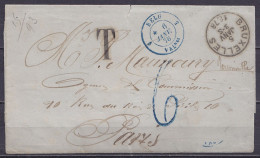 LSC (sans Contenu) Non-affr. Càd BRUXELLES /5 JANV 1878 Pour PARIS - Taxée "6" Au Tampon & Càd Bureau D'échange "BELG. 5 - 1869-1883 Leopold II