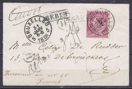 Env. Affr. N°46 Càd BRUXELLES 5/29 JANV 1888 Pour E/V Man. "Inconnu Au N°11" & "retour à La Griffe" Càd Retour BRUXELLES - 1869-1883 Leopold II.