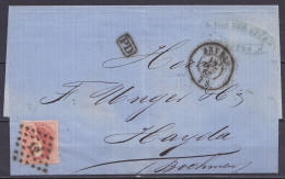 LSC (sans Contenu) Affr. N°16 Lpts "12" Càd ANVERS /18 OCT. 1865 Pour HAYDA Boehmen (rare Destination !) (Nový Bor) (au  - 1863-1864 Medaglioni (13/16)