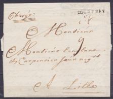 L. Chargée Datée 3 Décembre 1753 De COURTRAY Pour LILLE - Griffe "COURTRAY" - Port "9" - RR ! - 1714-1794 (Oostenrijkse Nederlanden)