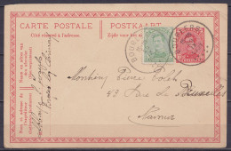 EP CP 10c Rouge (type N°138) + N°137 Càd BOURLERS /29 IX 1921 De L'Abbaye De Forges-lez-Chimay (brasserie) Pour NAMUR - Cartoline 1909-1934