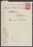 Carte-lettre 10c Rouge (type N°138) Oblit. Fortune GENK /10.7.1919 (càpt Allemand) Pour RECKHEIM (au Dos: Càd Arrivée RE - Cartoline 1909-1934