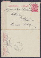 Carte-lettre 10c Rouge (type N°138) Oblit. Fortune GENK /10.7.1919 (càpt Allemand) Pour RECKHEIM (au Dos: Càd Arrivée RE - Cartes Postales 1909-1934