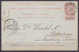 EP CP 10c Rouge-brun (type N°57) Càd Ambulant NORD|ANVERS /17 MARS 1894 Pour ROBERTSAU Près Strasbourg (Alsace) - Càd Ar - Postkarten 1871-1909