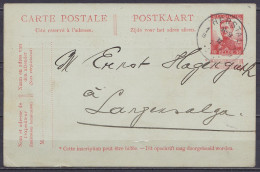 EP CP 10c Rouge (type N°111) Repiqué "Charbonnage De Bonne Espérance" Càd HERSTAL /9 II 1904 Pour LANGENSALZA Allemagne - Tarjetas 1871-1909