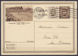 EP CP 40c Brun (type N°341 - Knokke-sur-Mer) + N°280 Flam. BRUXELLES 1/18 XII 1931 Pour LA PANNE - Briefkaarten 1909-1934