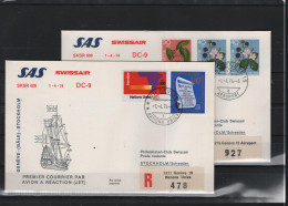 Schweiz Luftpost FFC SAS  1.4.1974 Genf - Stockholm - Erst- U. Sonderflugbriefe