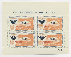 BLOC DE 4 VIGNETTE DIX FRANCS EXPO PHIL POSTE AERIENNE NICE 1947 SUPERBE - 1927-1959 Nuovi