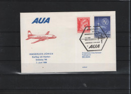 Schweiz Luftpost FFC AUA 7.4.1966 Innbruck - Zürich - Premiers Vols