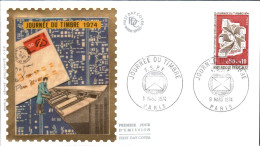 FDC 1974 JOURNEE DU TIMBRE - 1970-1979