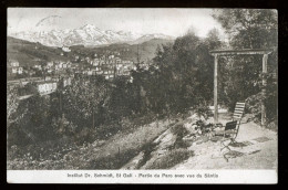 15026 - SUISSE -  Institut Dr. Schmidt SAINT GALL - Partie Du Parc Avec Vue Sur SÄNTIS - St. Gallen