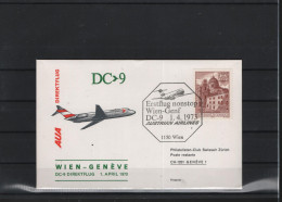 Schweiz Luftpost FFC AUA  1.4.1973 Wien - Genf - Erst- U. Sonderflugbriefe