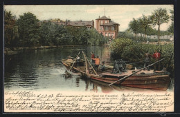 AK Hamburg-Harvestehude, Baggerschiff Bei Der Arbeit Im Canal Beim Frauenthal  - Eimsbuettel