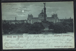 Mondschein-AK Berlin, Reichstag Und Siegessäule  - Tiergarten