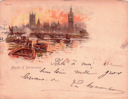 LONDON - House Of Parliament - Year 1900 - Lithograph - Forerunner Postcard - 11.5 X 9.0 Cm - Otros & Sin Clasificación