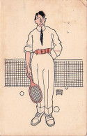 Illustrateur Signé August Haspyk Berlin - Sports -  TENNIS - Homme Jouant Au Tennis  - 1914 - Nanni