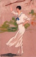 Illustrateur  - Sports - - TENNIS - Jeune Femme Jouant Au Tennis  - Aquarelle - 1928 - Andere & Zonder Classificatie