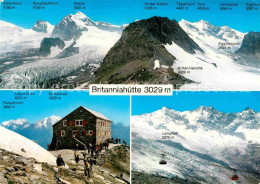 12820446 Britanniahuette Berghaus Walliser Alpen Gebirgspanorama Gletscher Bergb - Autres & Non Classés