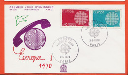 05999  / ⭐ (•◡•) FDC EUROPA N° 1637 & 1638 ◉ CEPC Par BETEMPS Paix Prosperité Uni ◉ 1er Jour Emission PARIS 02-05-1970 - 1970-1979