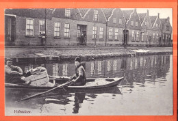 05938 / VOLENDAM Noord-Holland Boot, Vissershuisjes Langs Het Kanaal 1900s BRINIO 1710 Rotterdam Nederland - Volendam