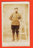 05832 / Carte-Photo Guerre 1914-1918 Poilu Photographie Studio En Pied 1915s - Guerre 1914-18