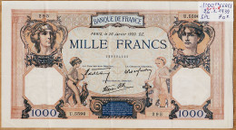 05972 / ⭐ ♥️ Billet MILLE 1000 FRANCS Type CERES Et MERCURE PARIS 26 Janvier 1939 DZ Alphabet U.5596 -295 N°139894295 - 1 000 F 1927-1940 ''Cérès Et Mercure''