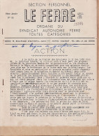 05709 / Journal Interne RATP - LE FERRE Section Personnel Organe SYNDICAT Autonome Avril-Mai 1953 N°26 - 1950 - Oggi