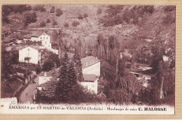 05616 / ⭐ ♥️ Rare AMARNAS Par SAINT-MARTIN-VALAMAS 07-Ardèche MALOSSE Moulinages Soies à PRINSAC La Combe-Cliché VALETTE - Autres & Non Classés