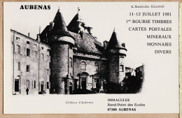 05577 ● AUBENAS Chateau IMMACULEE Rond-Pont Ecoles 1er Bourse Juillet 1981 AMPHIBAVI Président HEYRAUD Le TANARGUE - Aubenas