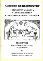 05611 ● ● Peu Commun SCEAUTRES 07-Ardèche Auberge BEAUMEVERT TEIL Restaurant Centre Equestre Collection BOUBET CPPUB - Altri & Non Classificati