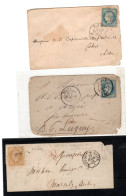 FRANCE, 5 LETTRES DIVERSES (COULEUR, OBLITERATIONS) - Sonstige & Ohne Zuordnung