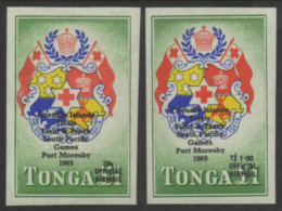 Tonga Official 1968 SGO33-O34 Field And Track Surcharges MLH - Tonga (1970-...)