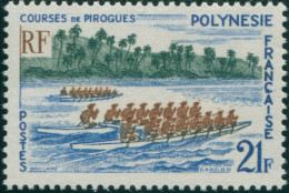 French Polynesia 1967 Sc#232,SG72 21f Pirogue Racing MLH - Altri & Non Classificati