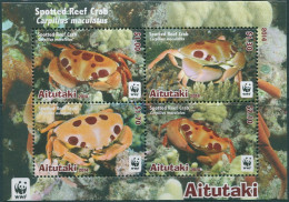 Aitutaki 2014 SG827 WWF Reef Crab MS MNH - Cookeilanden