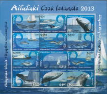 Aitutaki 2012 SG803 Whales Dolphins Ships MS MNH - Cookinseln