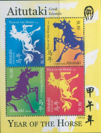 Aitutaki 2014 SG820 Year Of The Horse MS MNH - Cook