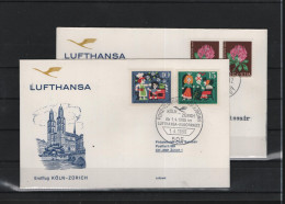 Schweiz Luftpost FFC Lufthansa 1.4.1965 Köln - Zürich - Eerste Vluchten