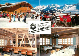 12780826 Lenk Simmental Berghaus Leiterli Gaststaette Terrasse Wintersportplatz  - Autres & Non Classés