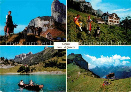 12780426 Bruelisau Alpstein Staubernkanzel Berghaus Trachten Ziegen Hoher Kasten - Autres & Non Classés