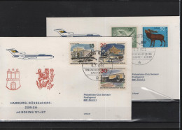 Schweiz Luftpost FFC Lufthansa 16.7.1966 Hamburg - Düsseldorf - Zürich - Primi Voli