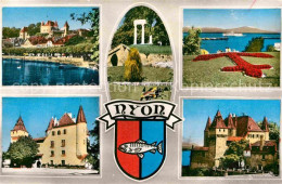 12762796 Nyon VD Quai Colonnade Romaine Chateau Nyon - Andere & Zonder Classificatie