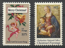 United States Of America 1975 Mi 1189-1190 MNH  (ZS1 USA1189-1190) - Madonnas