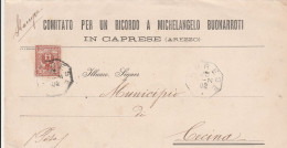 E 157 Caprese (Arezzo) Ottagonale Del 1902 - Marcofilía