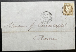 N°56 30c CERES SUR LETTRE / PARIS PL DE LA BOURSE POUR ROME ITALIE / 1 JUIL 1876 / LAC - 1849-1876: Klassik